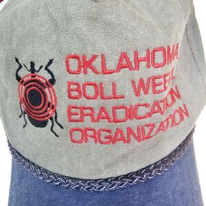 Vintage Embroidered Oklahoma Boll Weevil Eradication Trucker Hat Snapback Caps
